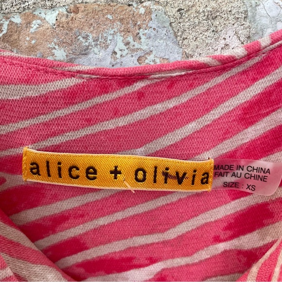 Alice + Olivia Pilar Pink Zebra Print Silk Blouson Tank Dress Elastic Waist XS - Picture 6 of 10